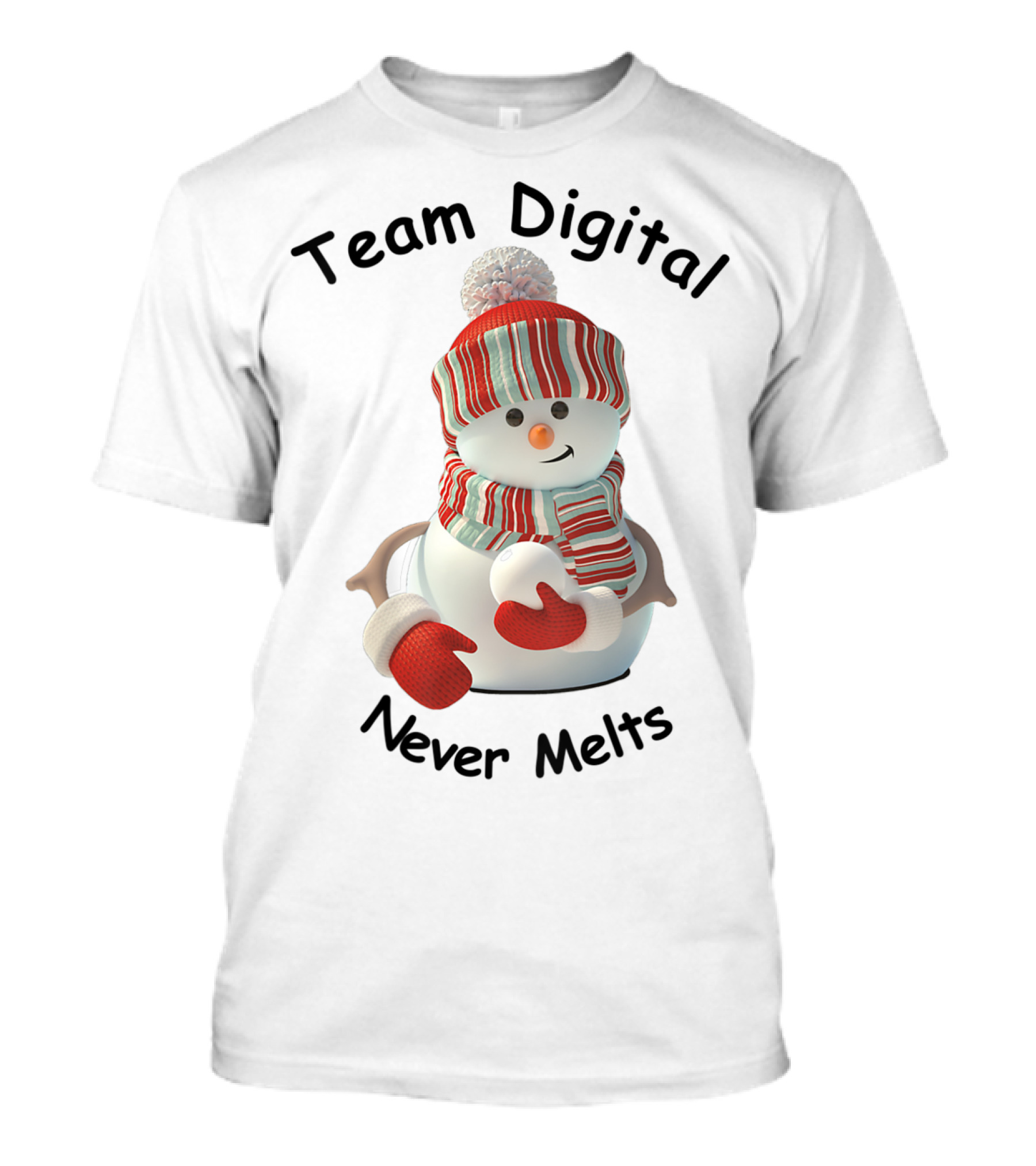 Team Digital Snowman Never Melts T-Shirt