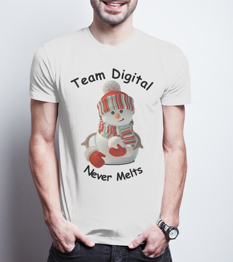 Team Digital Snowman Never Melts T-Shirt