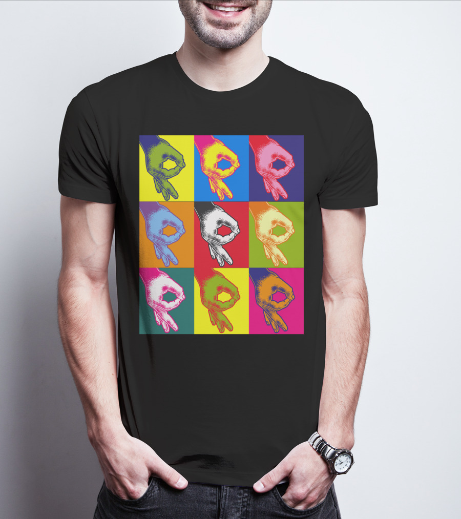 The Circle Game X9 Pop Art Style Hands Multicolor Block T-Shirt