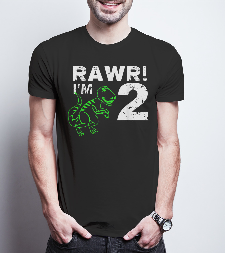 RAWR I'm 2 Dinosaur 2nd Birthday T-Shirt