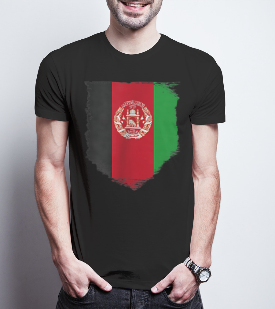 Afghanistan Pocket Afghan Flag Emblem T-Shirt