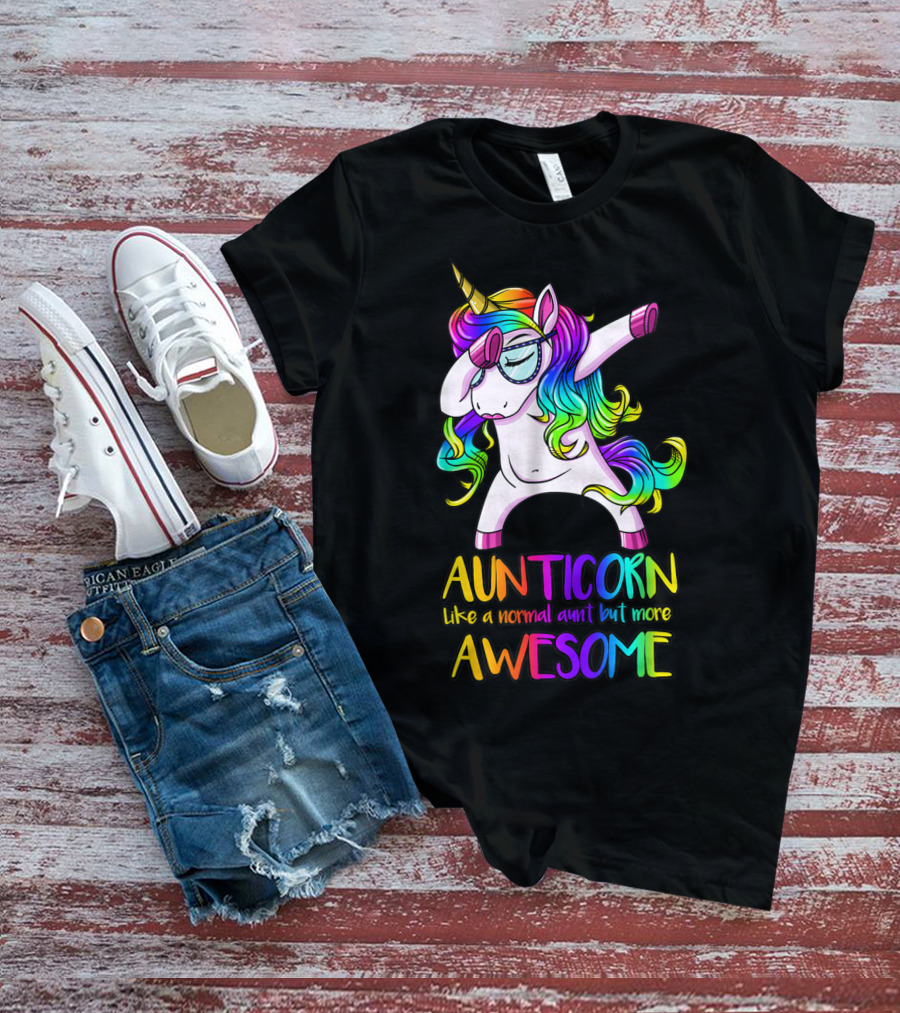 Aunticorn Like A Normal Aunt But More Awesome Unicorn Dab Dance T-Shirt