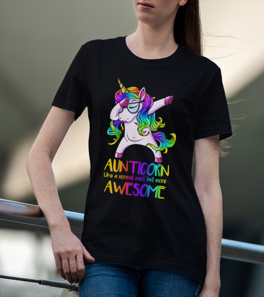 Aunticorn Like A Normal Aunt But More Awesome Unicorn Dab Dance T-Shirt