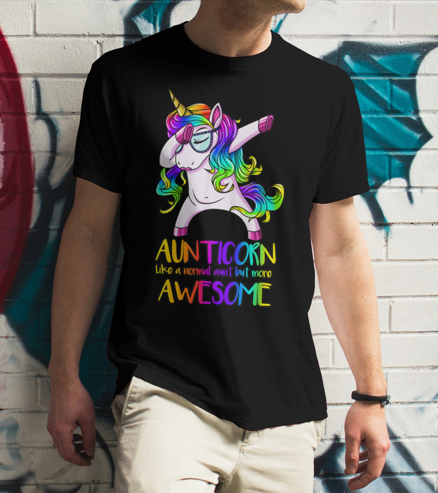 Aunticorn Like A Normal Aunt But More Awesome Unicorn Dab Dance T-Shirt