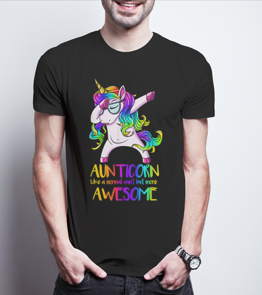 Aunticorn Like A Normal Aunt But More Awesome Unicorn Dab Dance T-Shirt