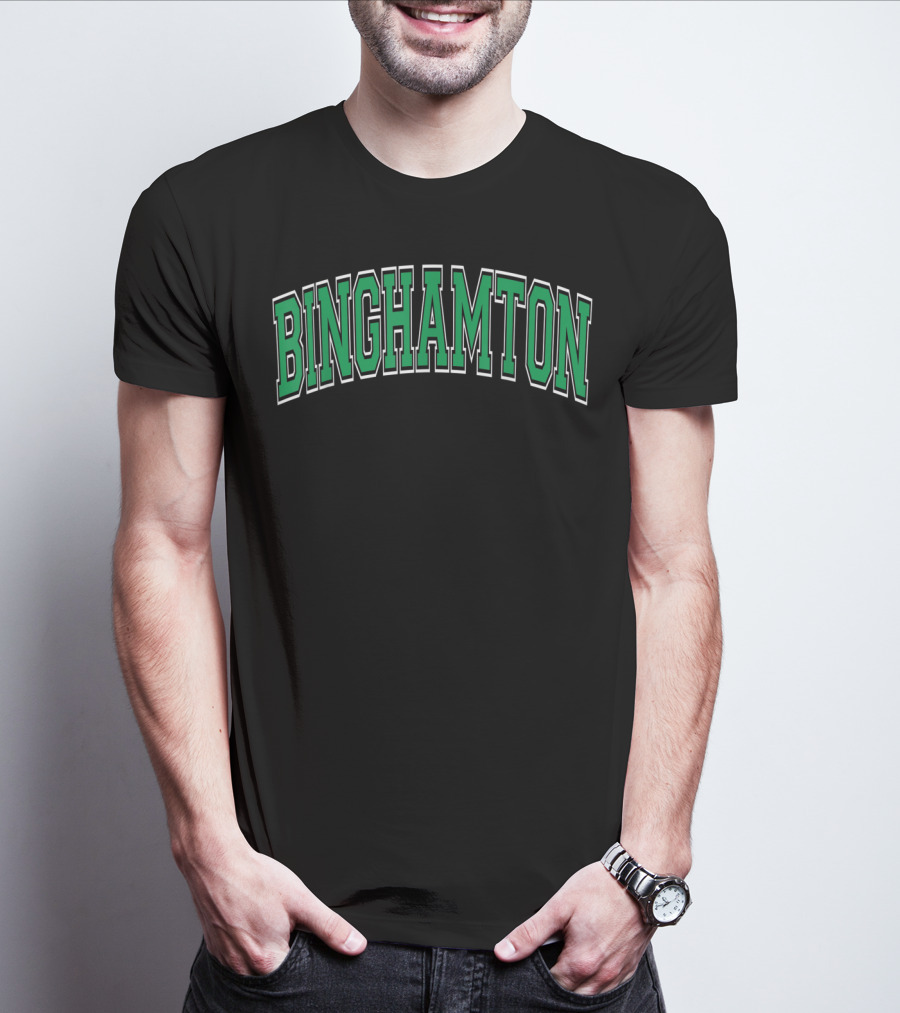 Binghamton Varsity Green Text Arch T-Shirt