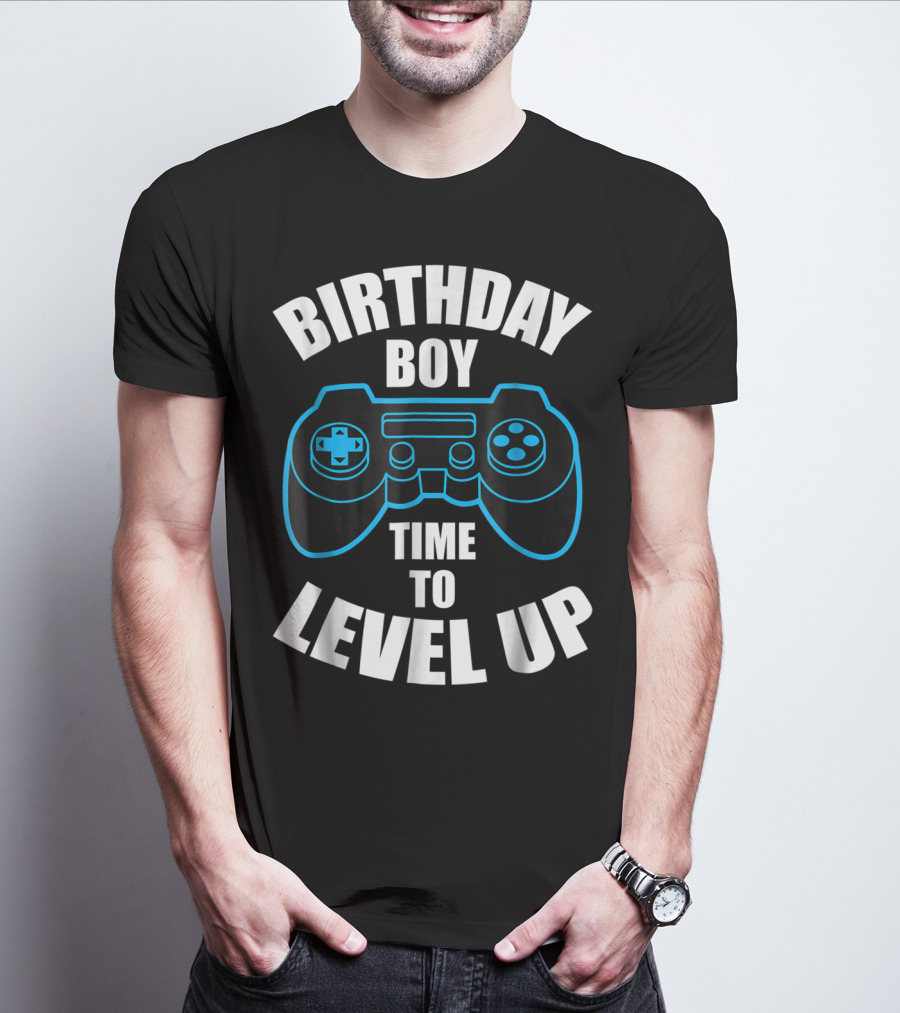 Birthday Boy Time To Level Up Gamer Theme Bday Loading T-Shirt
