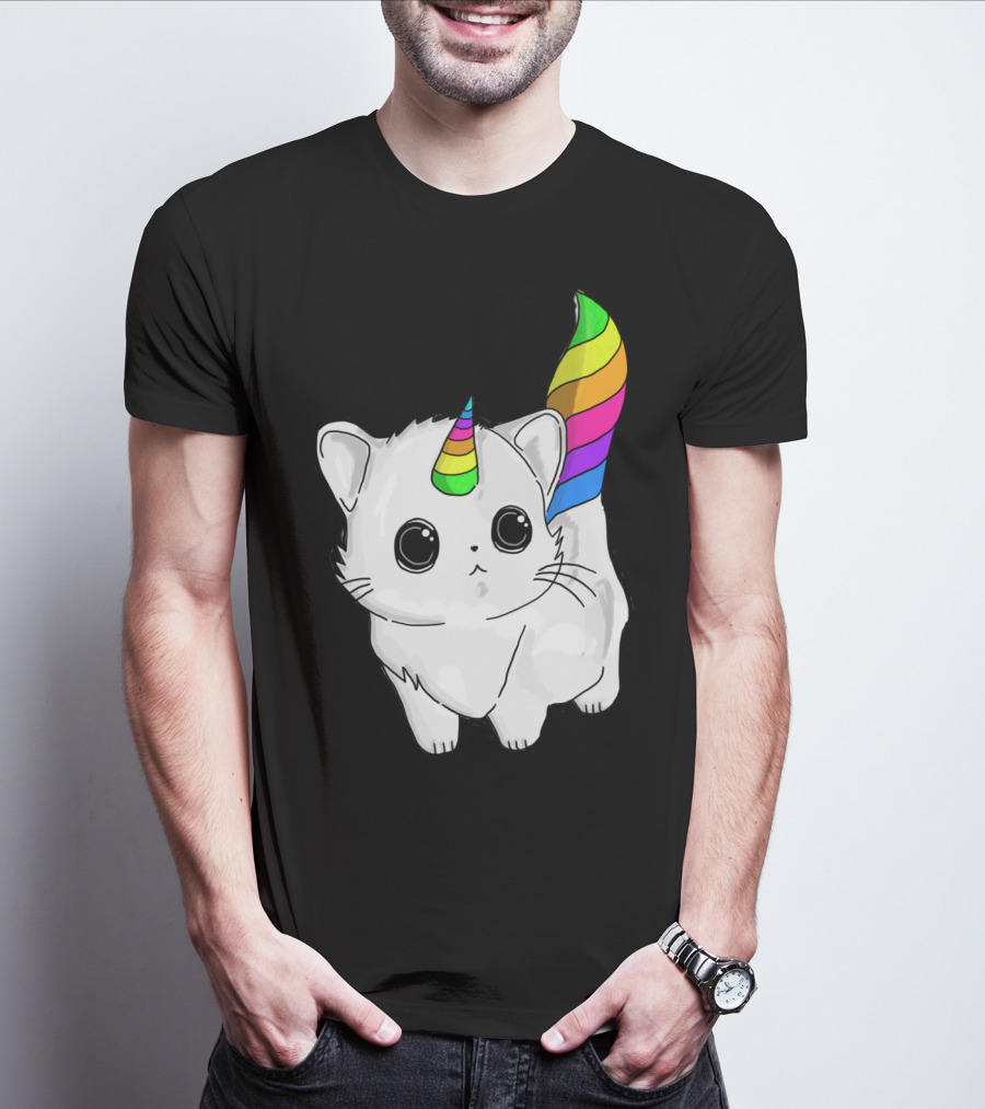 Caticorn Unicorn Rainbow Cat For Girls Boys Adults T-Shirt