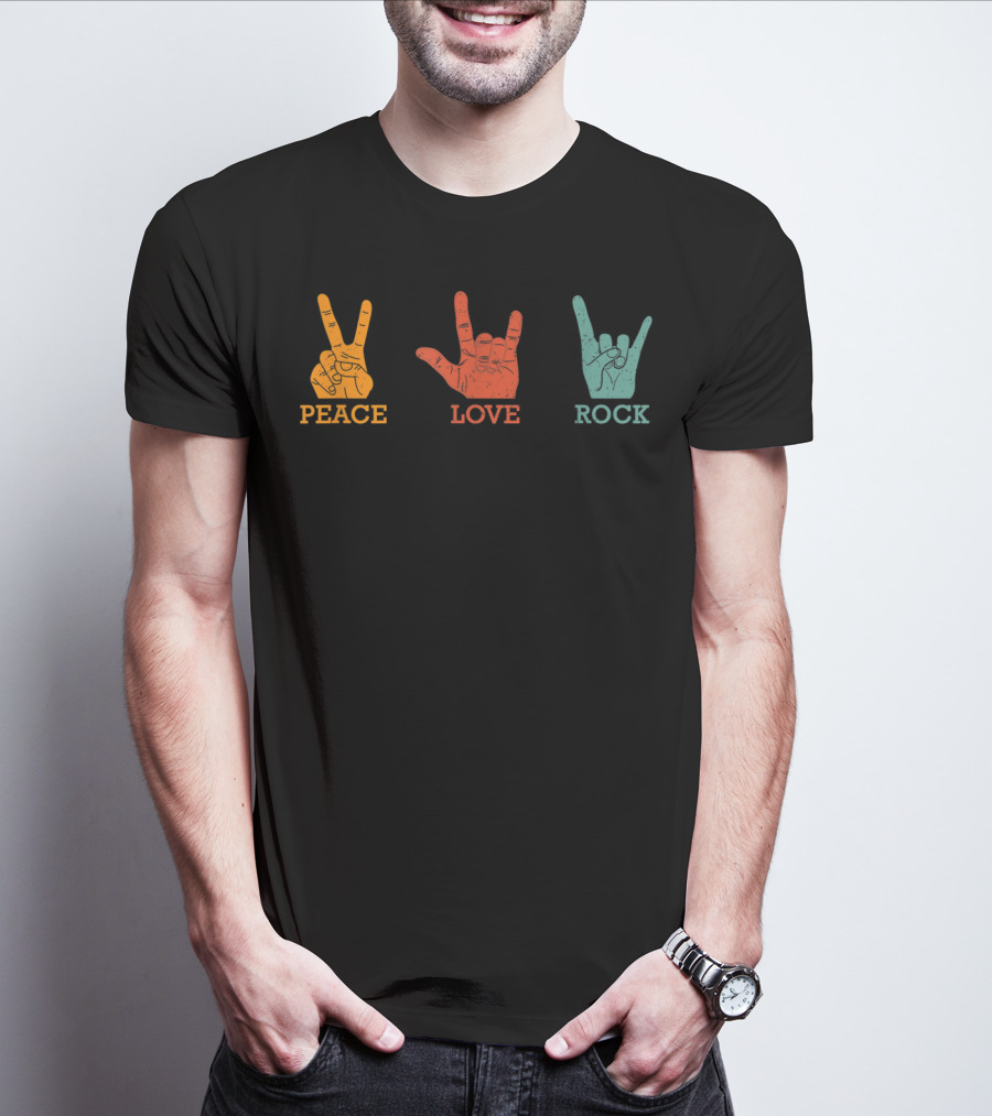 Peace Love Rock Classic Vintage Concert T-Shirt