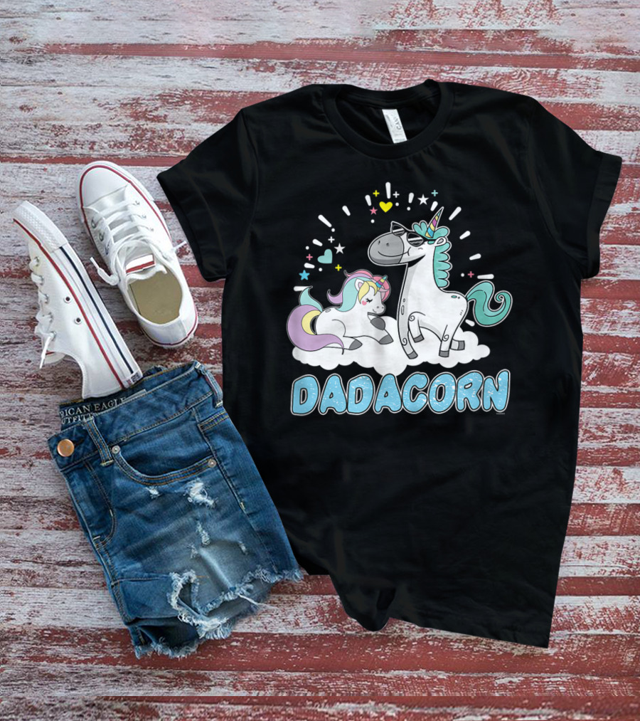 Dadacorn Cool Father Cute Unicorn Birthday T-Shirt