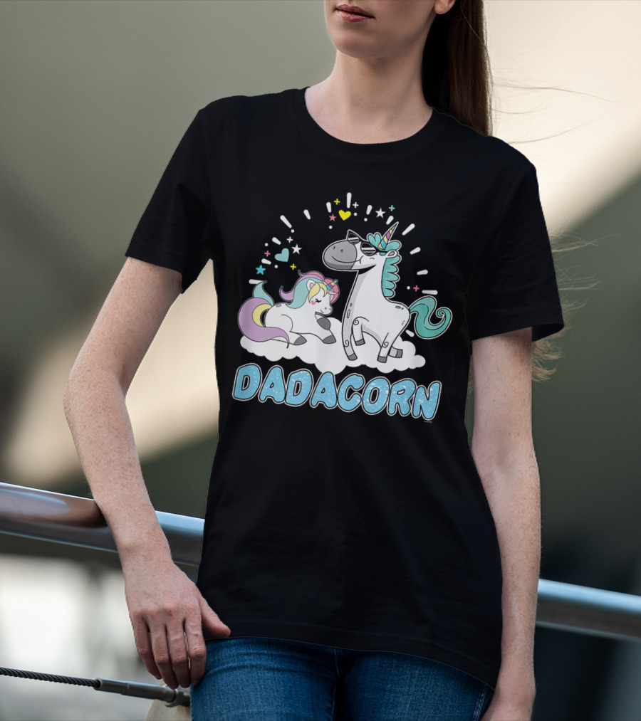 Dadacorn Cool Father Cute Unicorn Birthday T-Shirt