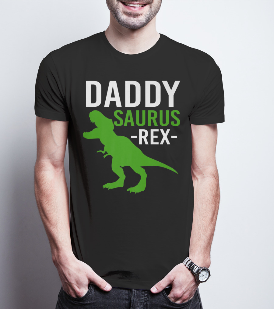 Daddy Saurus Rex Funny Dino Rex Dad T-Shirt
