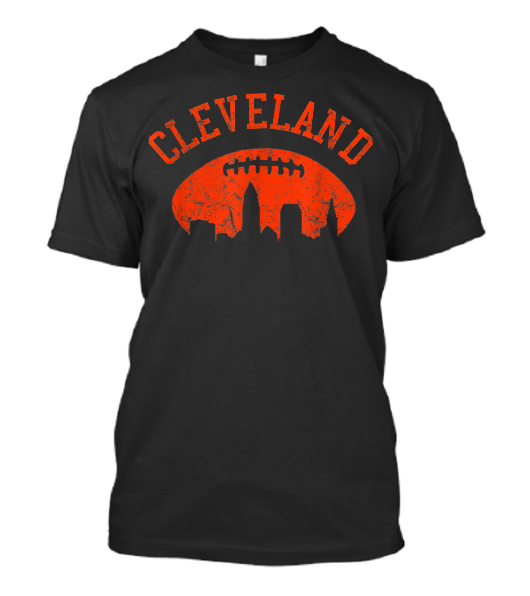 Cleveland City Skyline Football T-Shirt