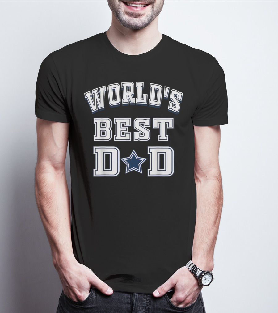 World's Best Dad Father's Day Flag Football Dallas Fans T-Shirt