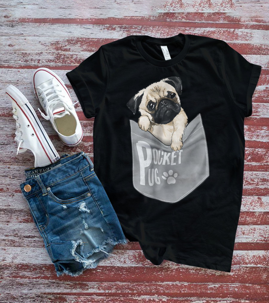 Pocket Pug Funny Cute Dog Pug T-Shirt