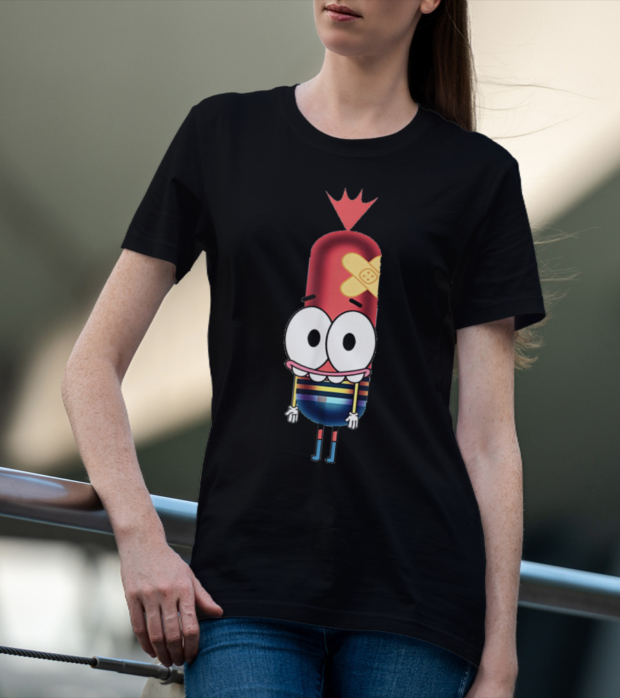 Funny Silly Idea Pinky Hotdog Cartoon Character T-Shirt