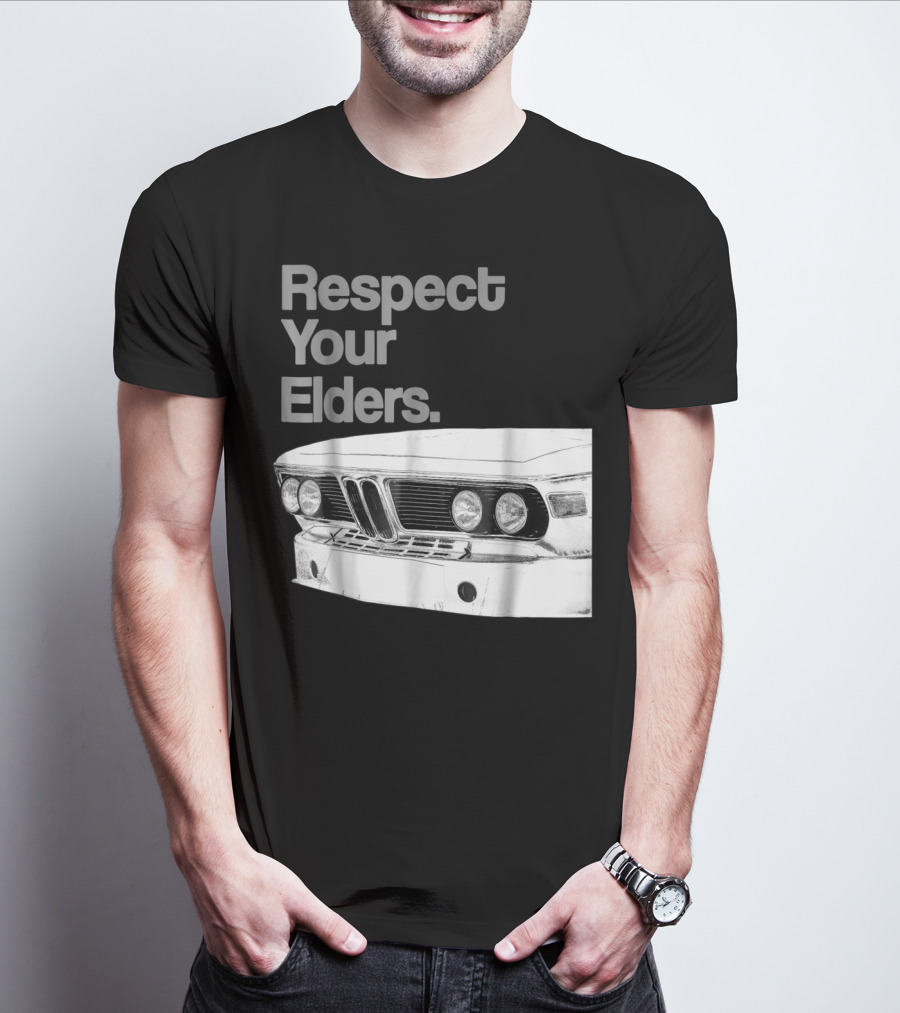 Respect Your Elders Vintage Euro Car Front Grille T-Shirt