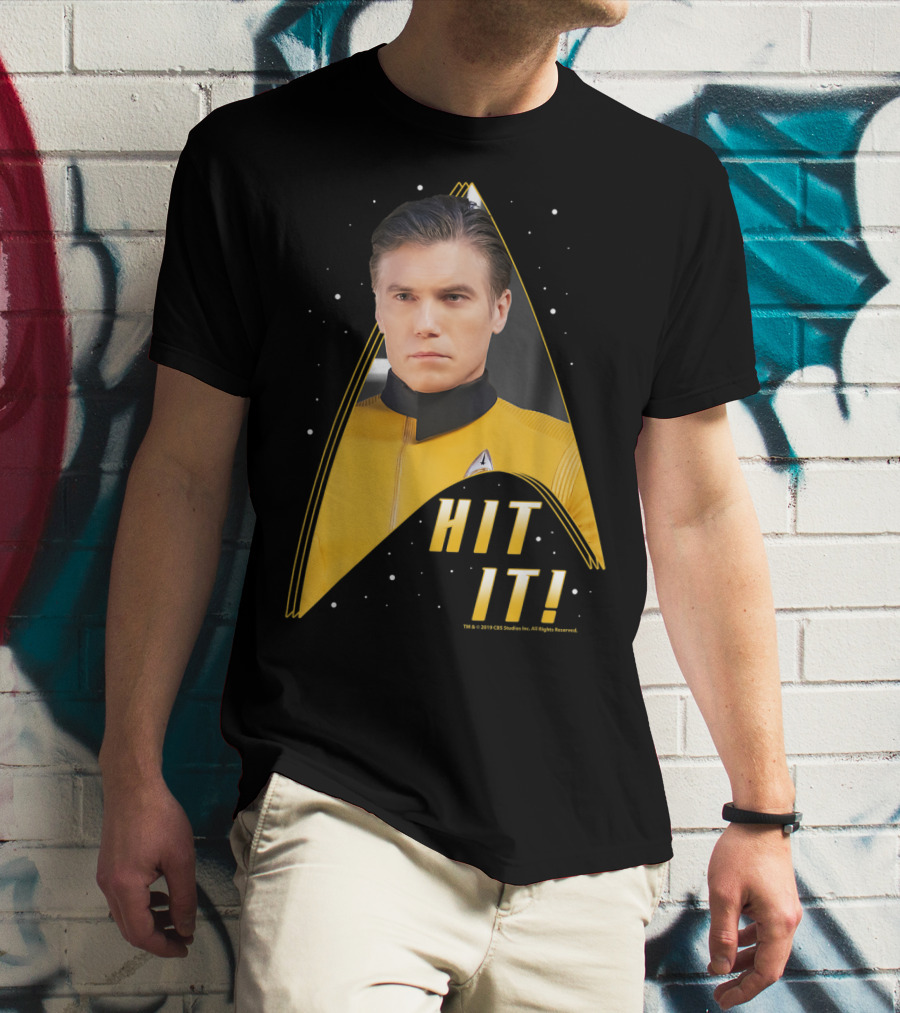Star Trek Discovery Captain Pike Hit It Starfleet Delta Badge T-Shirt