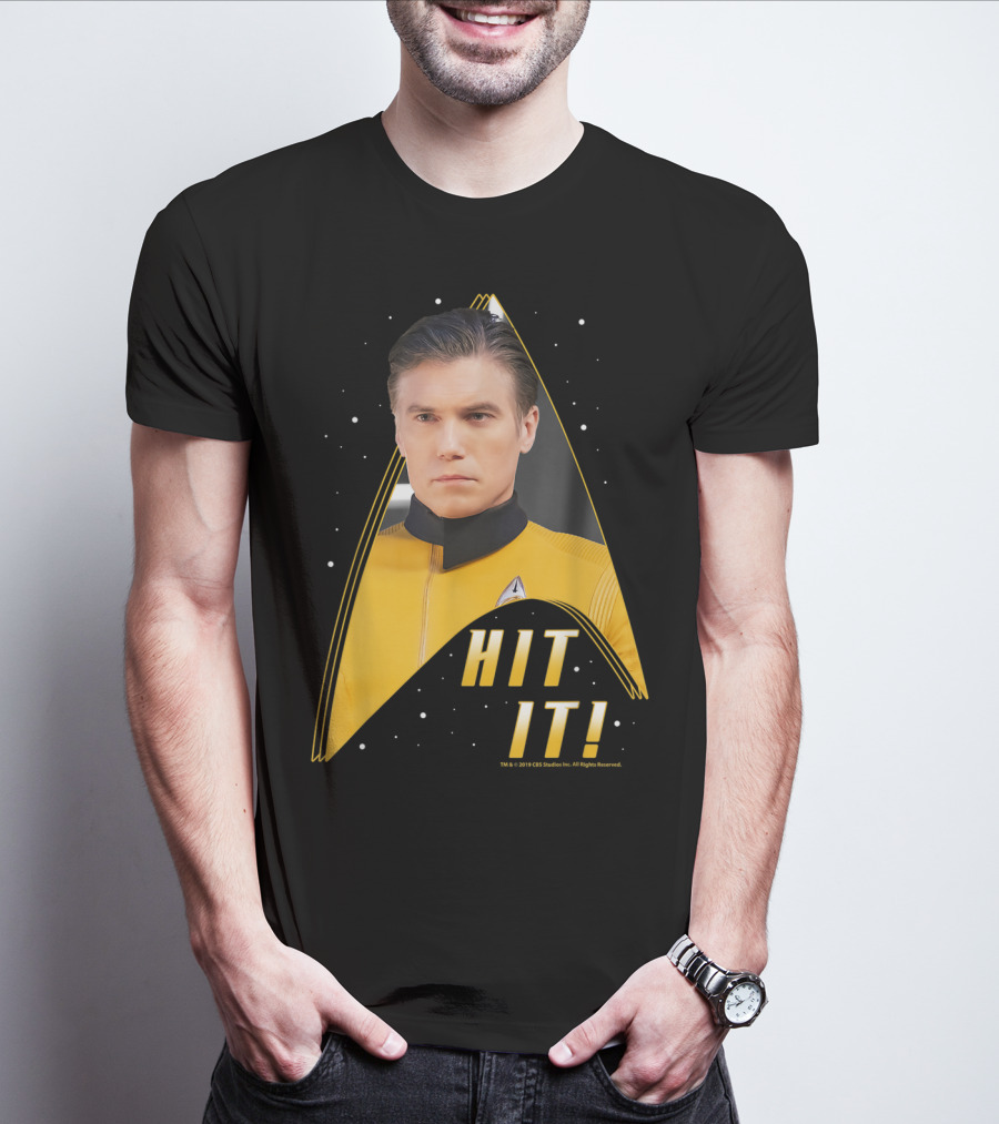 Star Trek Discovery Captain Pike Hit It Starfleet Delta Badge T-Shirt
