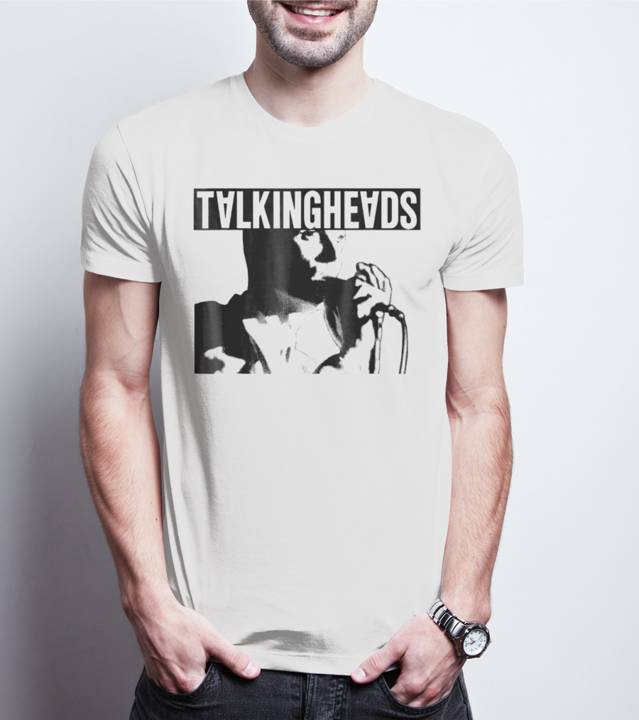 TALKING HEADS Neon Silhouette Microphone Performance T-Shirt