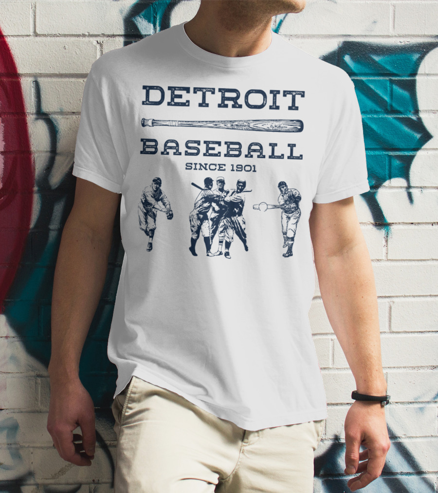Detroit Baseball Since 1901 Classic Michigan Bengal Tiger T-Shirt