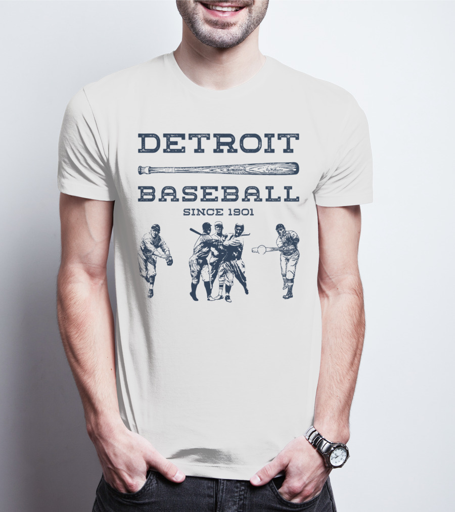 Detroit Baseball Since 1901 Classic Michigan Bengal Tiger T-Shirt