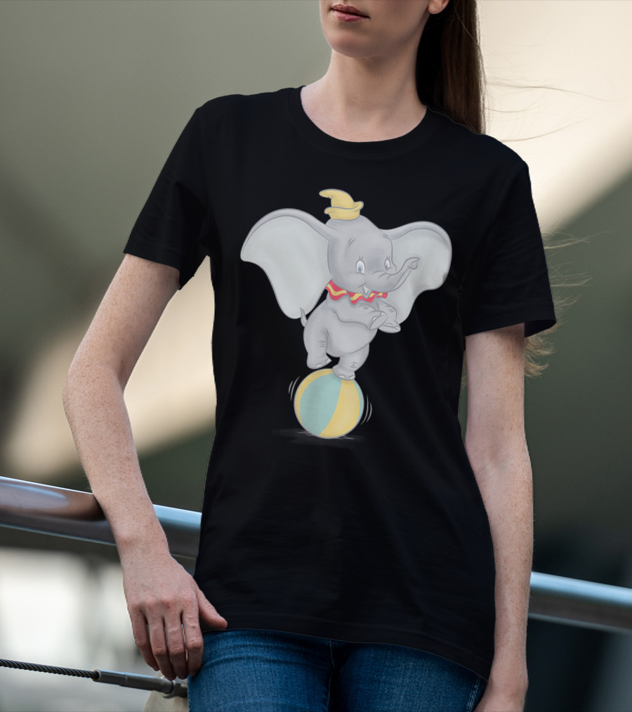 Disney Dumbo Balancing On Ball Watercolor T-Shirt