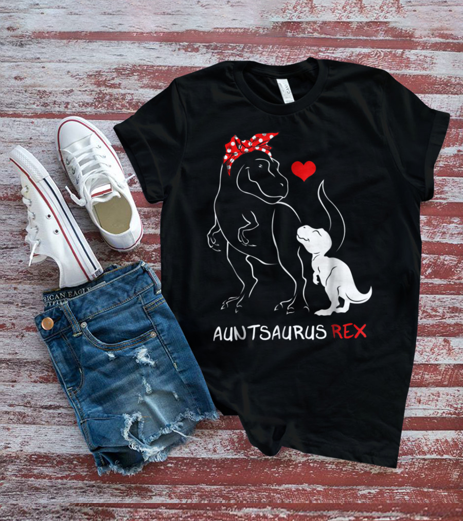 Auntsaurus Rex Dinosaur Family Love T-Shirt