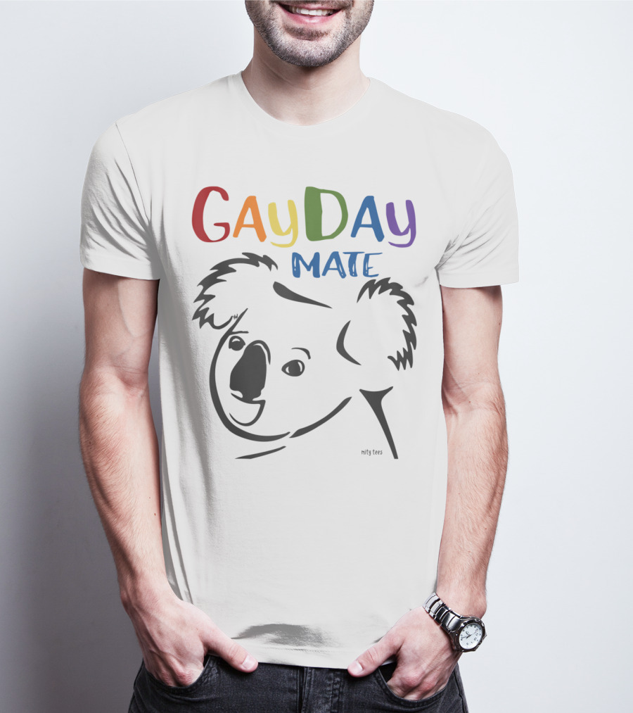 Australian Rainbow Koala Gay Day Mate Greeting T-Shirt
