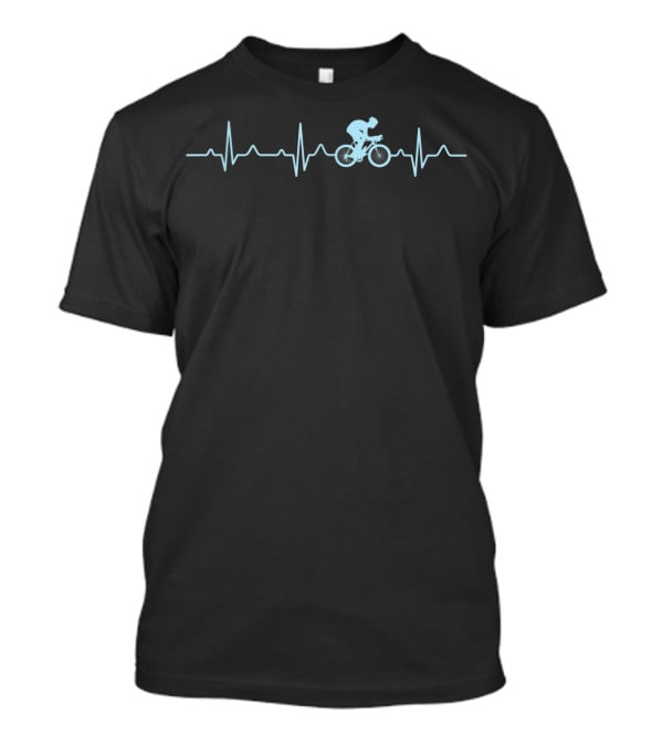 Awesome Cyclist Heartbeat Mountain Biking EKG Line T-Shirt