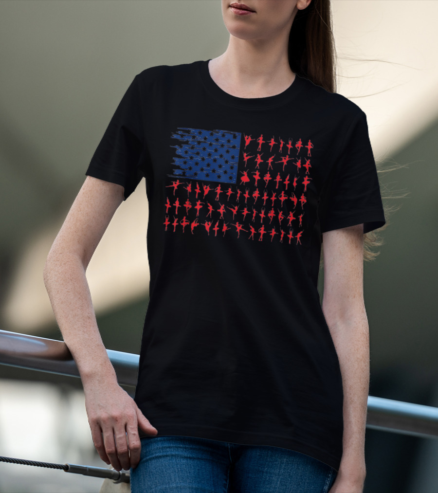 Ballet American Flag USA Ballet Flag T-Shirt