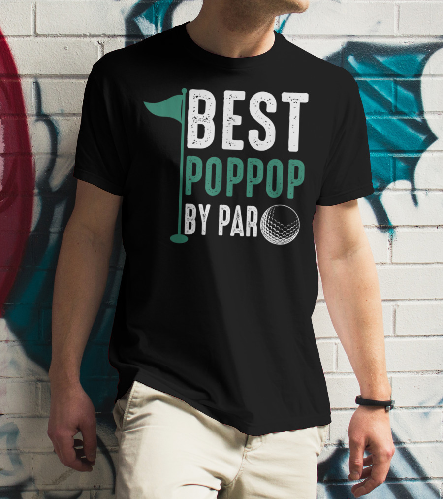 Best Poppop By Par Father's Day Golf Flag T-Shirt
