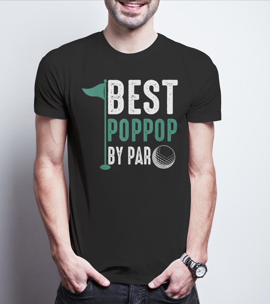 Best Poppop By Par Father's Day Golf Flag T-Shirt