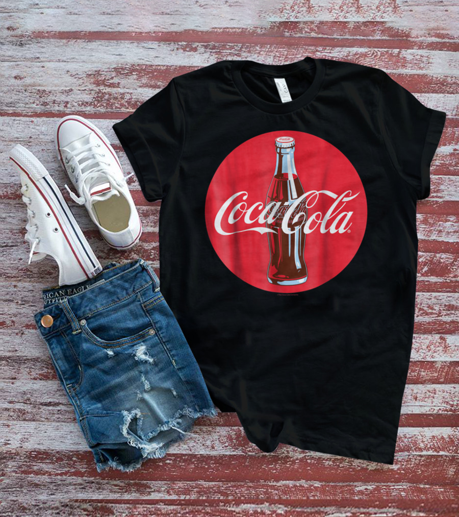 Coca Cola Classic Glass Bottle Red Circle T-Shirt