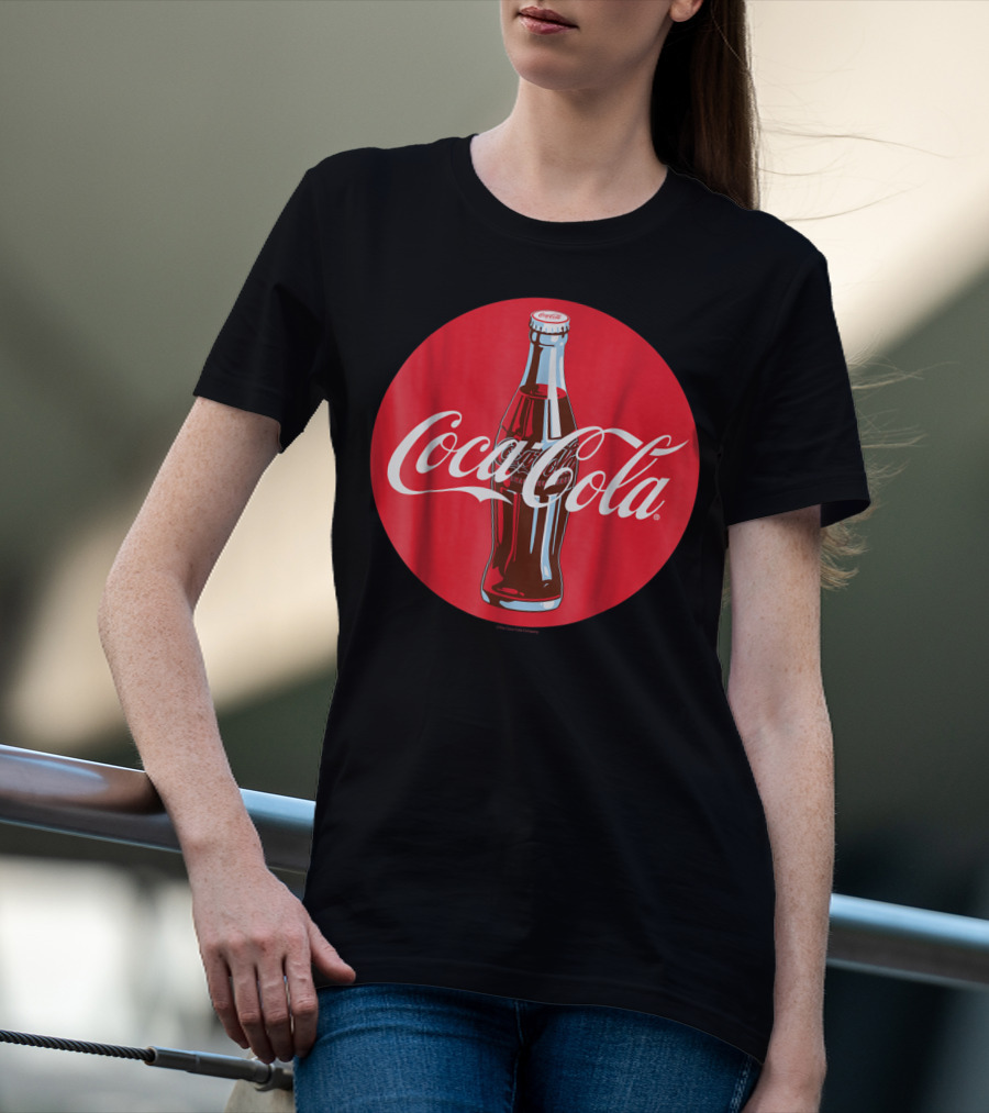 Coca Cola Classic Glass Bottle Red Circle T-Shirt