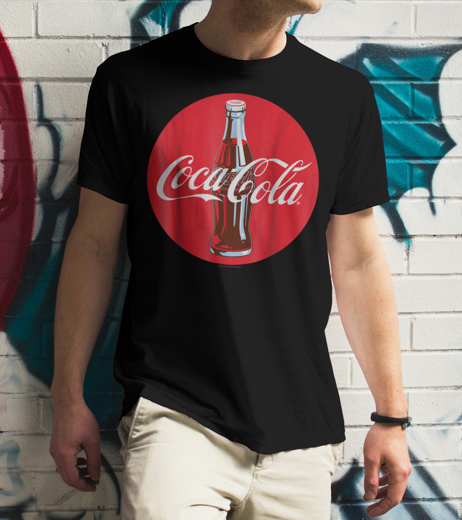 Coca Cola Classic Glass Bottle Red Circle T-Shirt