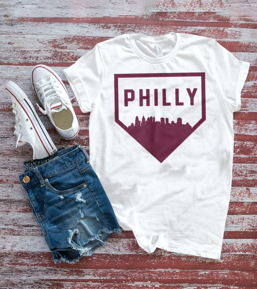 Philly Baseball Home Plate Skyline T-Shirt