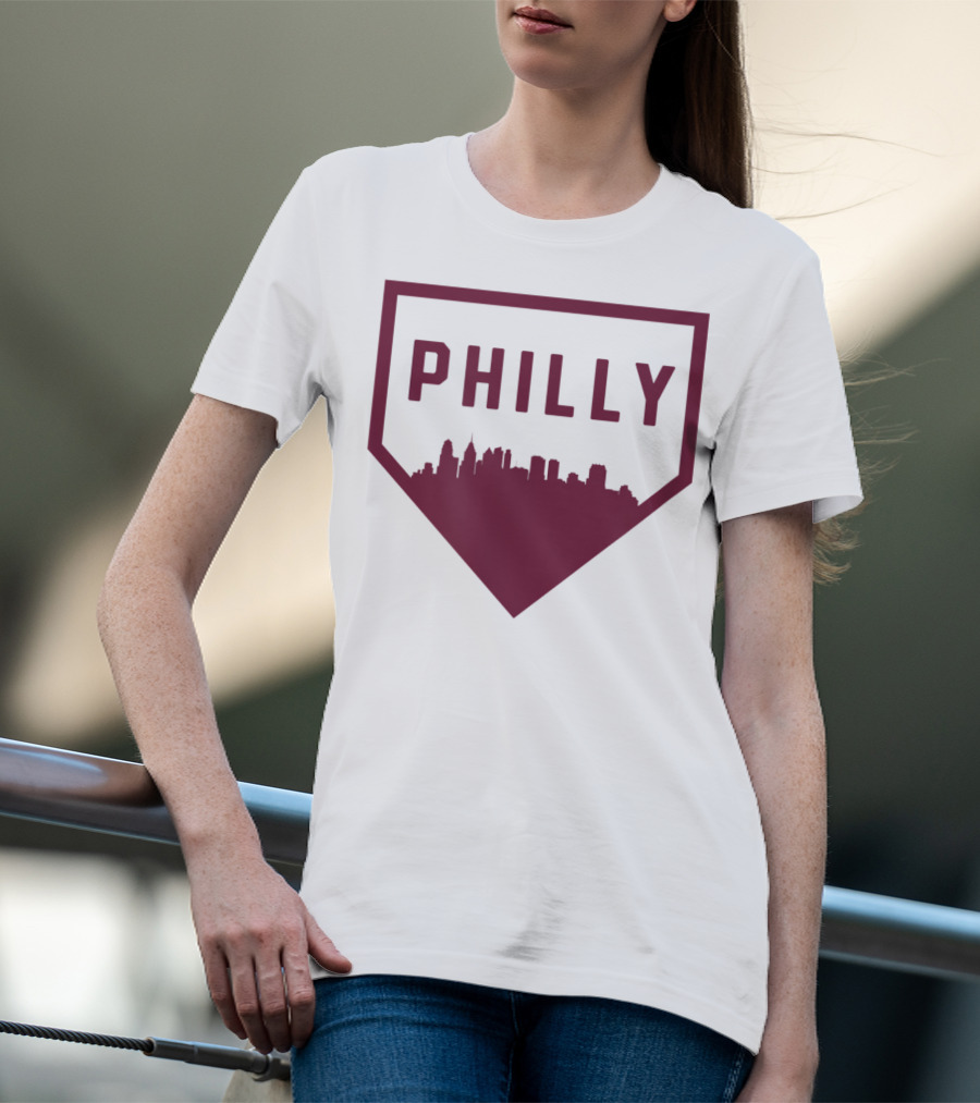 Philly Baseball Home Plate Skyline T-Shirt