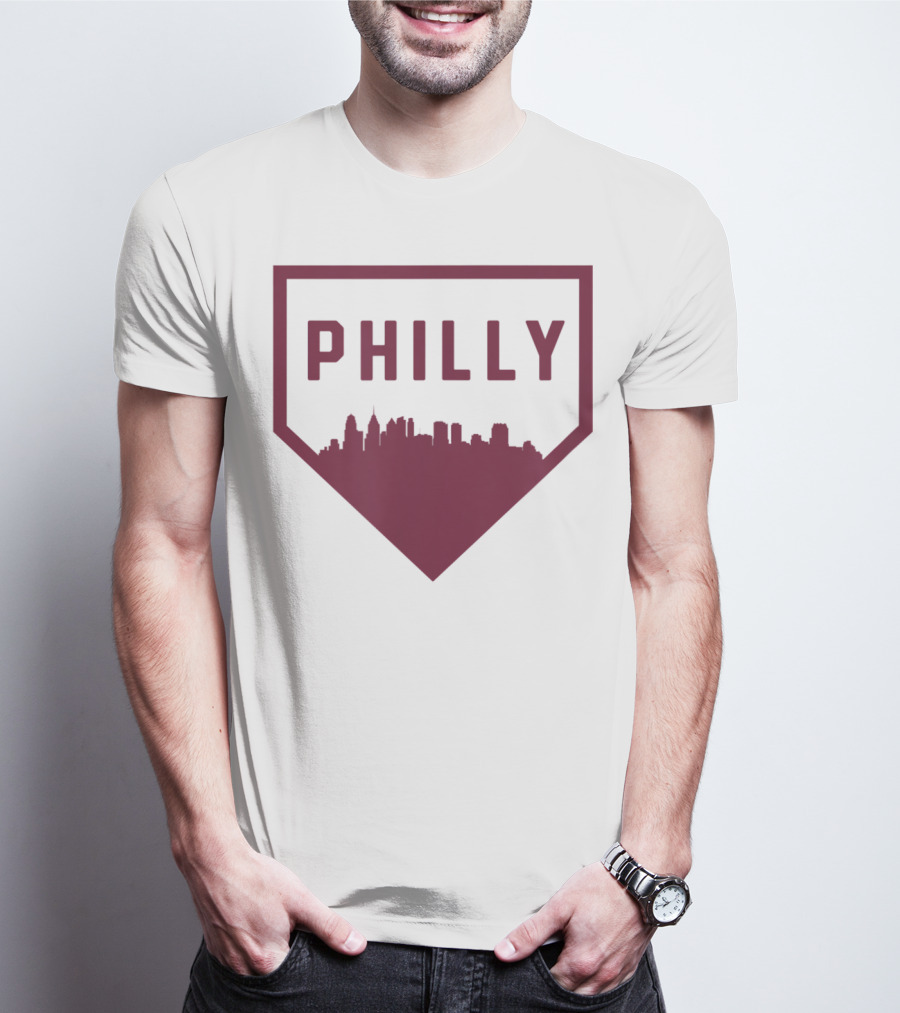 Philly Baseball Home Plate Skyline T-Shirt