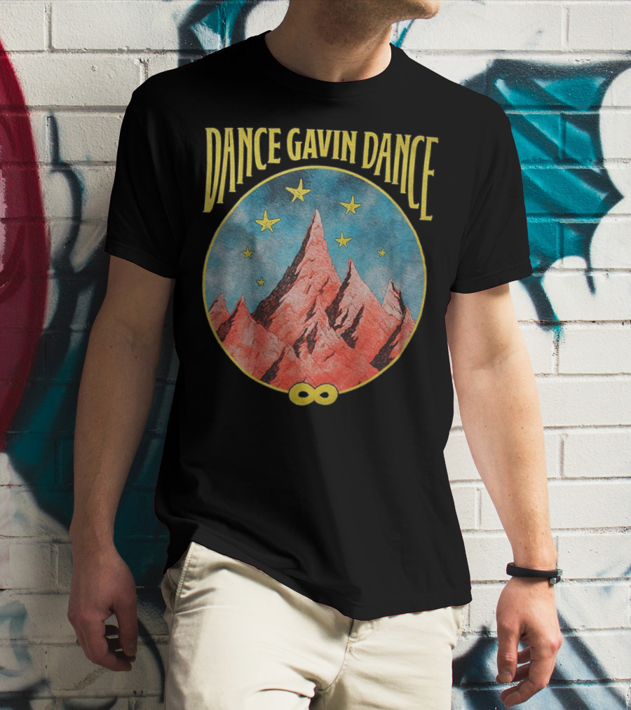 Dance Gavin Dance Infinity Red Mountain And Yellow Stars T-Shirt