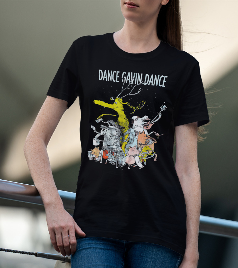 Dance Gavin Dance Animal Band Parade With Yellow Stag T-Shirt