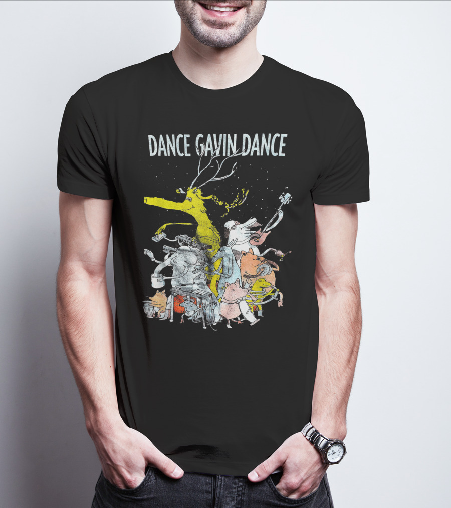 Dance Gavin Dance Animal Band Parade With Yellow Stag T-Shirt