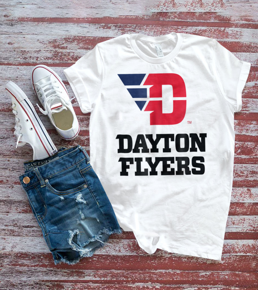 Dayton Flyers Logo University D Red Blue T-Shirt