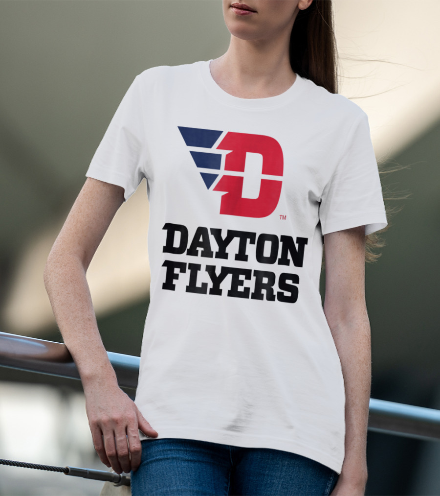 Dayton Flyers Logo University D Red Blue T-Shirt