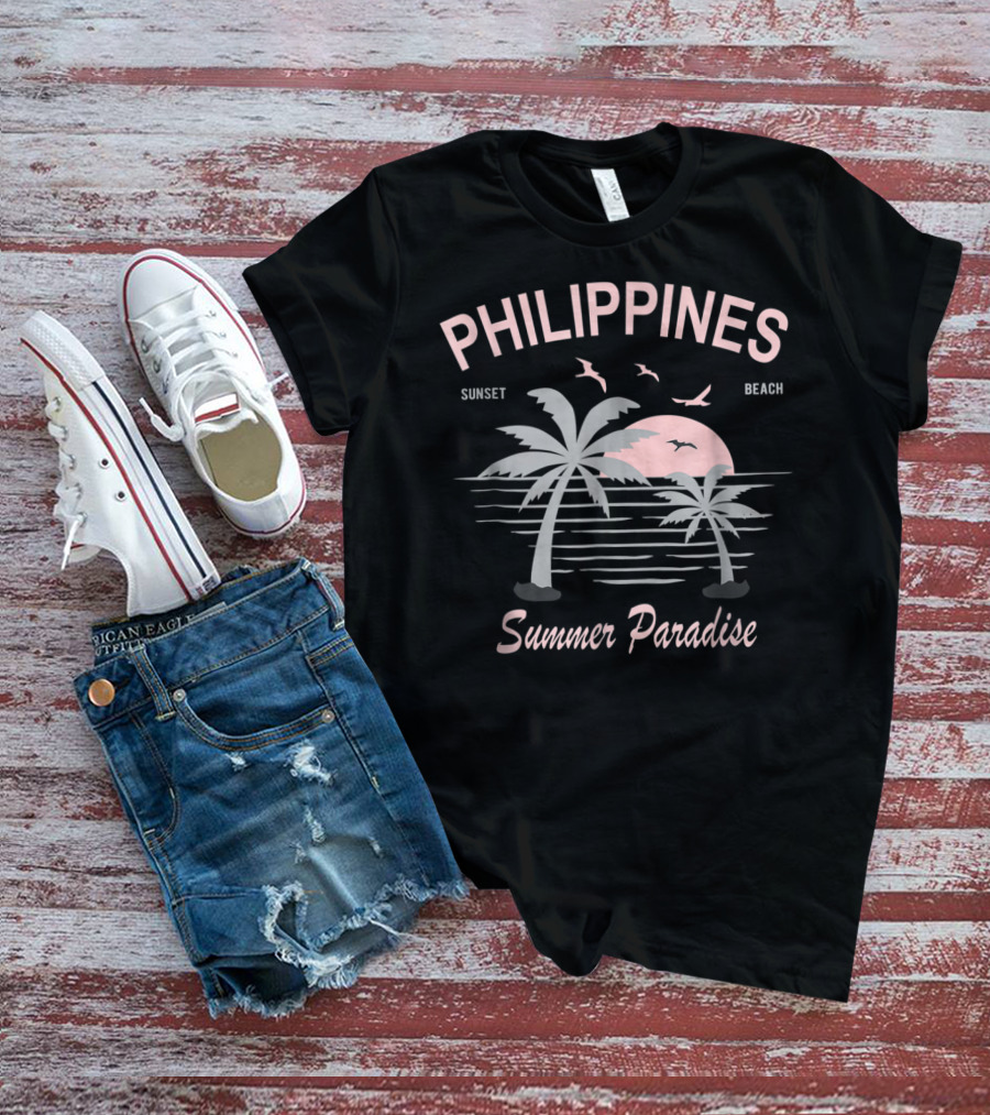 Philippines Sunset Beach Summer Paradise T-Shirt