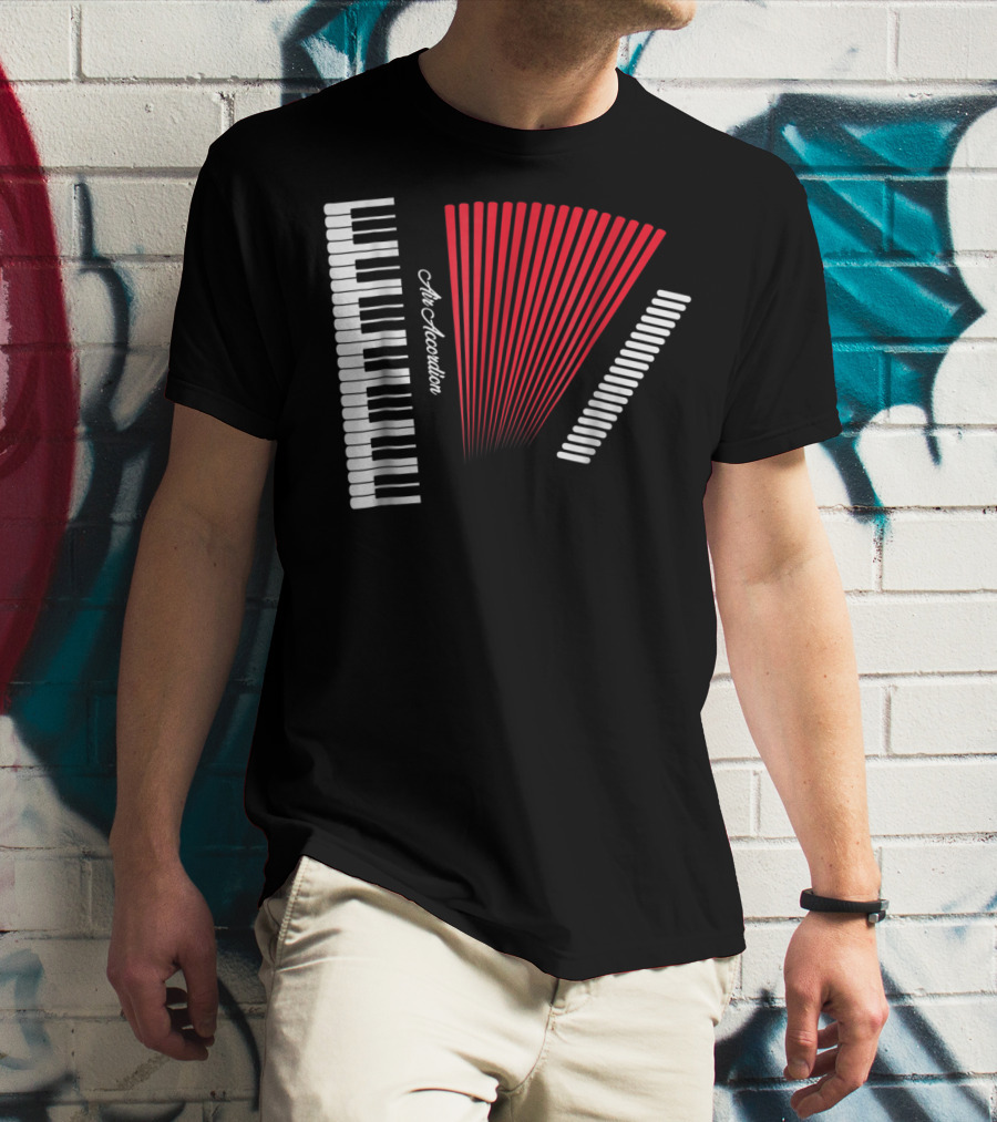 Air Accordion Funny Instrumental Player Music T-Shirt