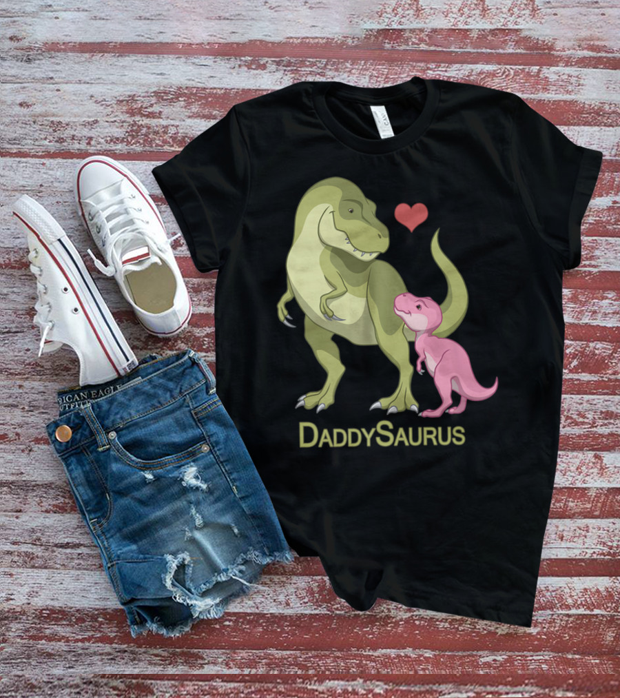 DaddySaurus Rex Father Baby Girl Dinosaurs Heart T-Shirt