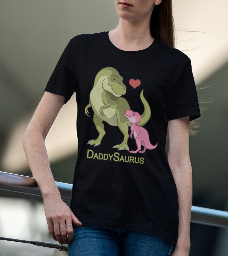 DaddySaurus Rex Father Baby Girl Dinosaurs Heart T-Shirt