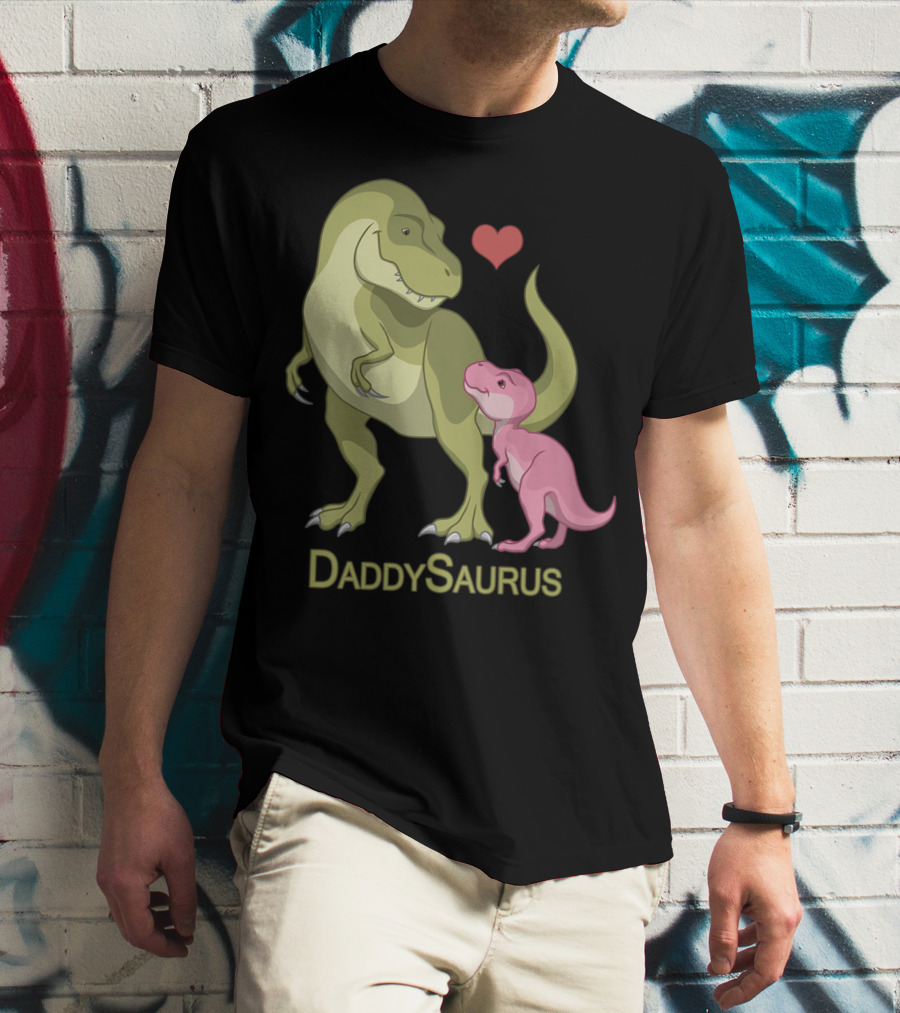 DaddySaurus Rex Father Baby Girl Dinosaurs Heart T-Shirt
