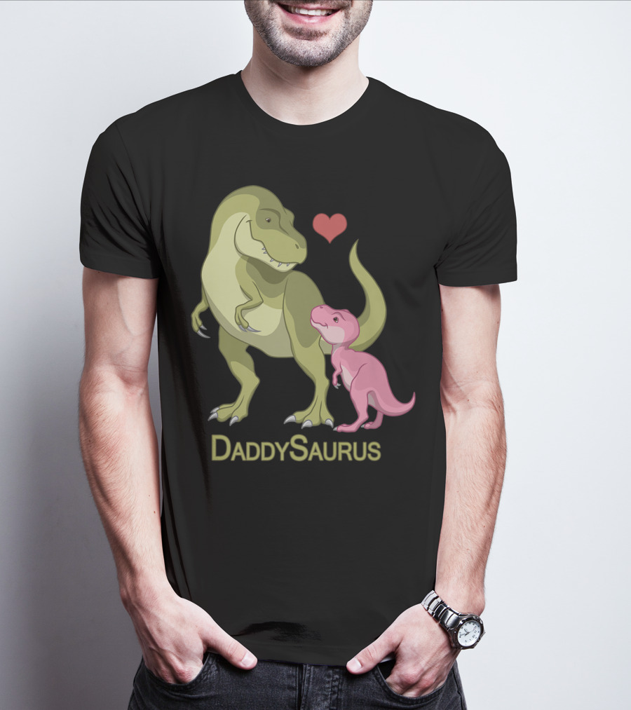DaddySaurus Rex Father Baby Girl Dinosaurs Heart T-Shirt